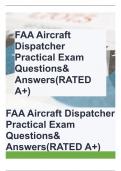 FAA Aircraft Dispatcher Practical Exam Questions& Answers(RATED A+)