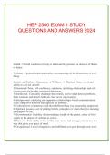 HEP 2500 EXAM 1 STUDY QUESTIONS AND ANSWERS 2024