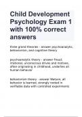 Child Development Psychology Exam 1 with 100% correct answers