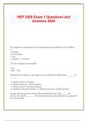 HEP 2500 Exam 1 Questions and Answers 2024