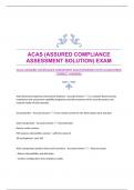 ACAS (ASSURED COMPLIANCE ASSESSMENT SOLUTION)EXAM WITH GUARANTEED CORRECT ANSWERS