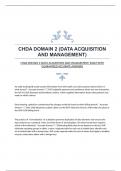 CHDA DOMAIN 2 (DATA ACQUISITION AND MANAGEMENT) EXAM WITH GUARANTEED ACCURATE ANSWERS