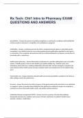 Rx Tech- Cht1 Intro to Pharmacy EXAM QUESTIONS AND ANSWERS