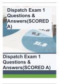 Dispatch Exam 1 Questions & Answers(SCORED A)