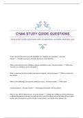 CHAA STUDY GUIDE QUESTIONS WITH GUARANTEED ACCURATE ANSWERS 2024  