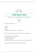 CHIMA MOCK EXAM WITH GUARANTEED ACCURATE ANSWERS