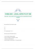 CHIMA NEC - LEGAL ASPECTS OF HIM QUESTIONS WITH GUARANTEED ACCURATE ANSWERS