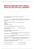 MEDICAL ASSISTANT PART 2 MEDCA PRACTICE TEST WITH ALL ANSWERS