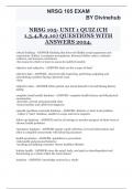 NRSG 105- UNIT 1 QUIZ (CH 1,3,4,8,9,10) QUESTIONS WITH ANSWERS 2024.