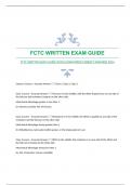 FCTC WRITTEN EXAM GUIDE WITH GUARANTEED CORRECT ANSWERS 2024