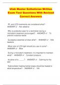 Utah Master Esthetician Written  Exam Test Questions With Revised  Correct Answers