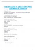  OB 354 EXAM #1 QUESTIONS AND ANSWERS A GRADED