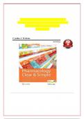  TEST BANK FOR PHARMACOLOGY CLEAR AND SIMPLE: A GUIDE TO DRUG CLASSIFICATIONS AND DOSAGE CALCULATIONS, 4TH EDITION BY CYNTHIA J. WATKINS, ALL CHAPTERS 1 - 21, VERIFIED NEWEST VERSIONEXAM QUESTIONS AND COMPLETE WELL EXPLAINED ANSWERS WITH RATIONALE 100% CO