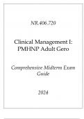 (JHU) NR.406.720 Clinical Management I (PMHNP Adult Gero) Comprehensive Midterm Exam Guide