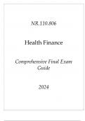 (JHU) NR.210.806 Health Finance Comprehensive Final Exam Guide 2024.