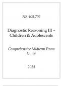 (JHU) NR.405.702 Diagnostic Reasoning III - Children & Adolescents Comprehensive Midterm Exam Guide 2024