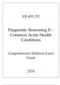 (JHU) NR.405.701 Diagnostic Reasoning II - Common Acute Health Conditions Comprehensive Midterm Exam