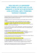 2024-2026 RN LEADERSHIP  PROCTORED ATI RETAKE EXAM  VERSION 1| WITH NGN QUESTIONS  AND ANSWERS, 100% VERIFIED  NEWEST VERSION