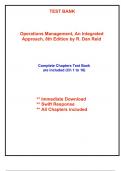 Test Bank for Operations Management, An Integrated Approach, 8th Edition Reid (All Chapters included)