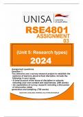 RSE4801 ASSIGNMENT 03 RESEARCH TYPES DUE 2024