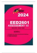 EED2601 ASSIGNMENT 03 - DUE DATE 25JULY 2024  Learners should not only learn about the environment but should also be active  participants in the learning situations in environmental education processes. Your answer should reflect the process of active le