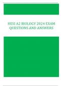 HESI A2 Biology 2024 Exam Questions and Answers