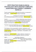 EPPP PRACTICE EXAM (CLINICAL PSYCHOLOGY) WITH UPDATED COMPLETE QUESTIONS AND CORRECT ANSWERS RATED A+