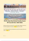 PSI PA State Real Estate Practice Exam/ 90+ Qs and Ans/ 2024-2025. 