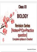 BIOLOGY- Revision series [Notes +PYQs +Practice questions] Complete Syllabus in Oneshot 