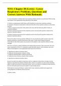 N311: Chapter 28 (Lewis) - Lower Respiratory Problems, Questions and Correct Answers With Rationale.  A 71-year-old patient is admitted with acute respiratory distress related to cor pulmonale. Which nursing intervention is most appropriate during admissi