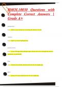 BMOL10030 Questions with  Complete Correct Answers |  Grade A+