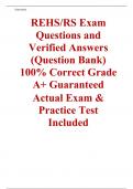 REHS-RS Exam (2024/2025) Questions and Verified Answers (Question Bank) 100% Correct Grade A+ Guaranteed