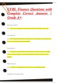 CVBL Finance Questions with  Complete Correct Answers |  Grade A+