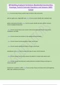BPI Building Analysist Technician (Residential Construction,  Envelope, Fuels & Controls) Questions and Answers 100%  Solved  