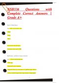 NSB336 Questions with  Complete Correct Answers |  Grade A+