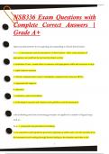 NSB336 Exam Questions with  Complete Correct Answers |  Grade A+