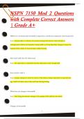 NSPN 7150 Mod 2 Questions  with Complete Correct Answers  | Grade A+