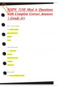 NSPN 7150 Mod 6 Questions  with Complete Correct Answers  | Grade A+