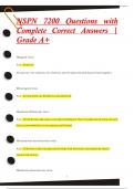 NSPN 7200 Questions with  Complete Correct Answers |  Grade A+