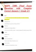 NSPN 7200: Final Exam Questions with Complete  Correct Answers | Grade A+