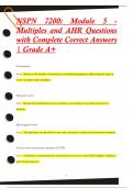 NSPN 7200: Module 5 - Multiples and AHR Questions  with Complete Correct Answers  | Grade A+