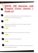 THTR 290 Questions with  Complete Correct Answers |  Grade A+