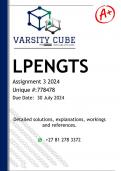 LPENGTS Assignment 3 (DETAILED ANSWERS) 2024 - DISTINCTION GUARANTEED