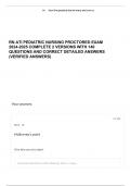 RN ATI PEDIATRIC NURSING PROCTORED EXAM 2024-2025 COMPLETE 2 VERSIONS WITH 140 QUESTIONS AND CORRECT DETAILED ANSWERS (VERIFIED ANSWERS)