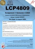 LCP4809 Assignment 1 (COMPLETE ANSWERS) Semester 2 2024 (253357) - DUE 14 August 2024