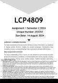 LCP4809 Assignment 1 (ANSWERS) Semester 1 2024 - DISTINCTION GUARANTEED