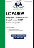 LCP4809 Assignment 1 (QUALITY ANSWERS) Semester 2 2024