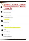 BEHMED FINALS Questions  with Complete Correct Answers  | Grade A+