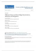 Diffusion theory and knowledge dissemination, utilization and integration