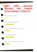 KHP 420G Glycolysis Questions with Complete  Correct Answers | Grade A+